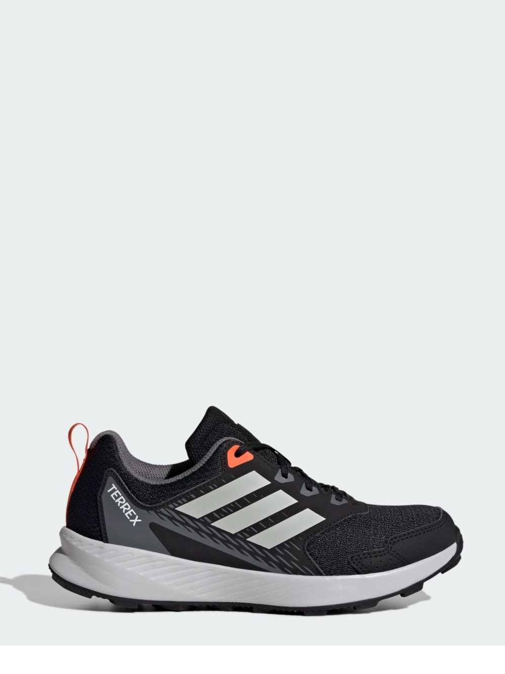 adidas Terrex Black Shoes with White Stripes and Orange Accents size 6